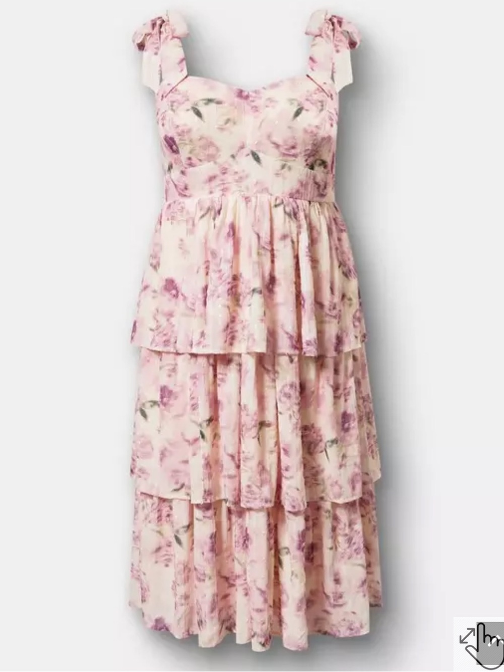 Torrid sweetheart tiered midi dress